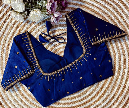 Festival Wear Golden Handcrafted Work Blouse - Anant Exports