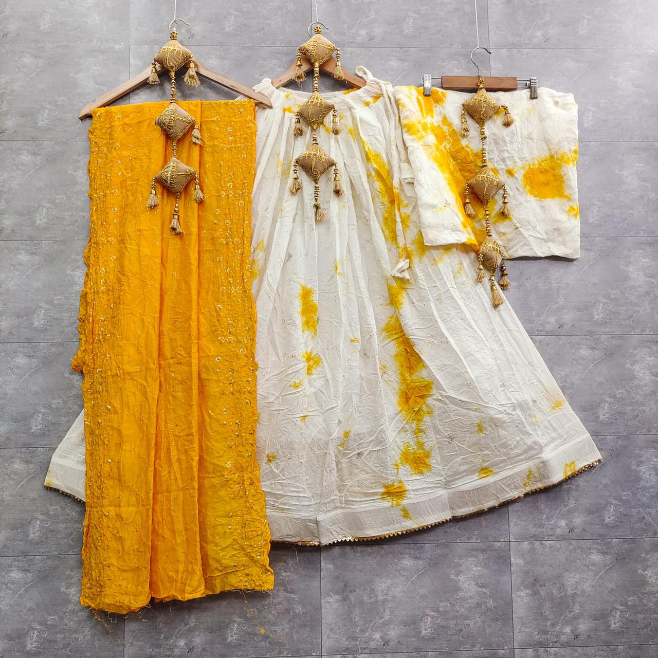 Navratri Wear Mirror Work Lehenga