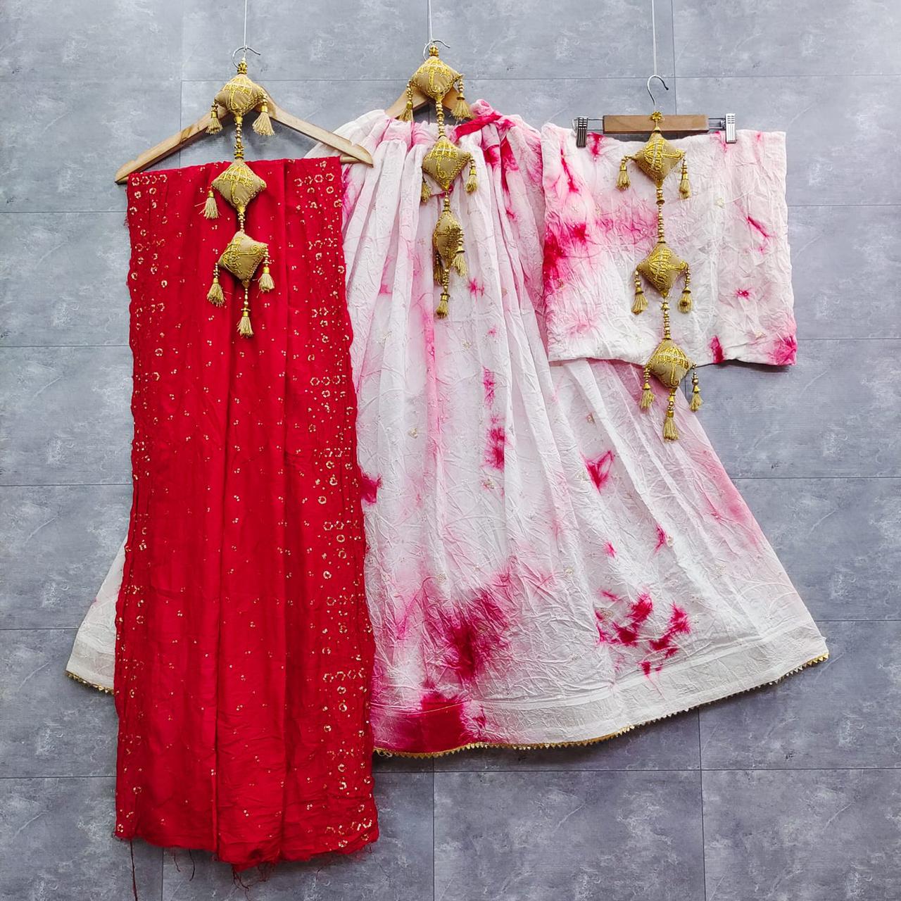 Navratri Wear Mirror Work Lehenga