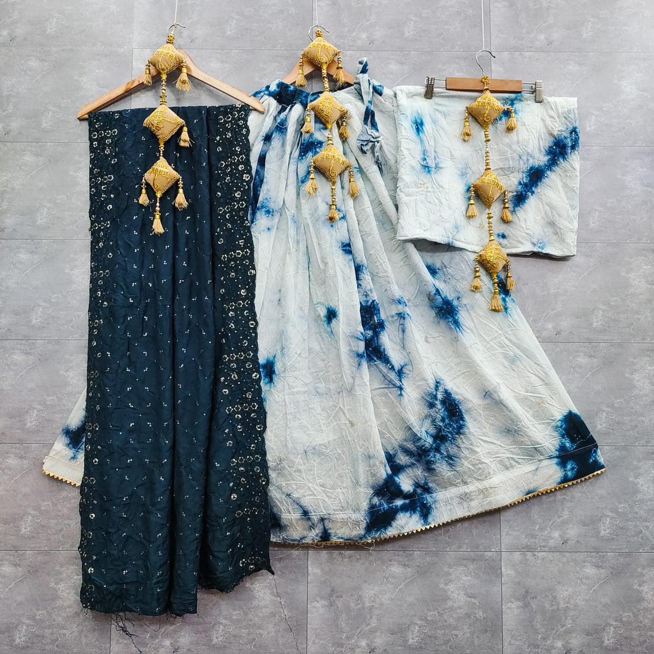 Navratri Wear Mirror Work Lehenga