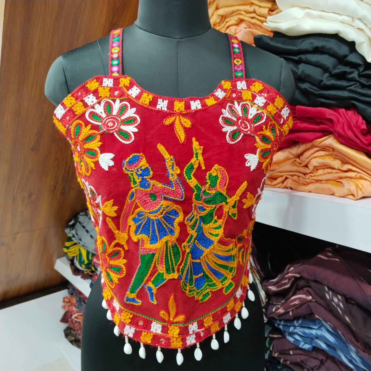 Navratri Special Fancy Kodi Sleevless Blouse