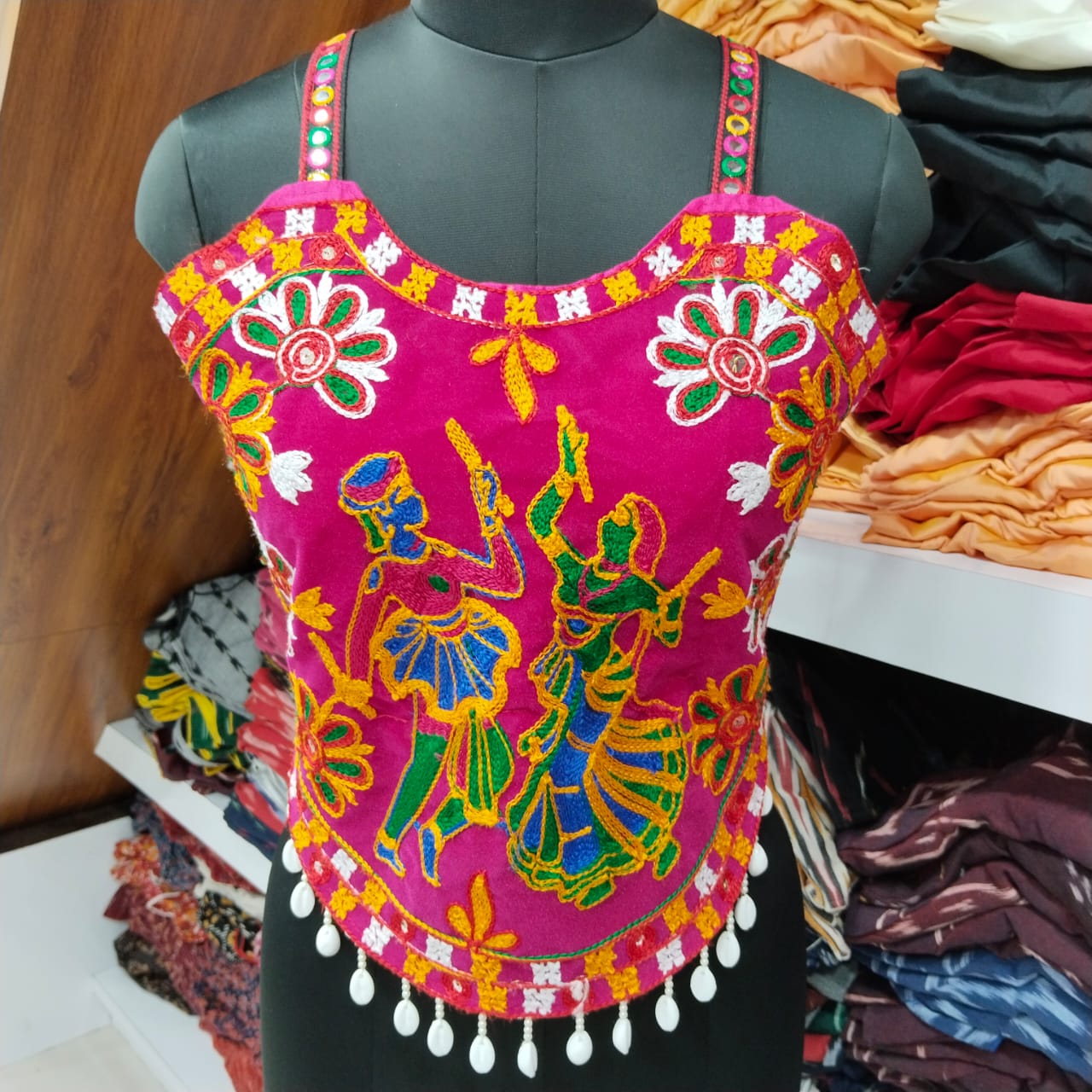 Navratri Special Fancy Kodi Sleevless Blouse