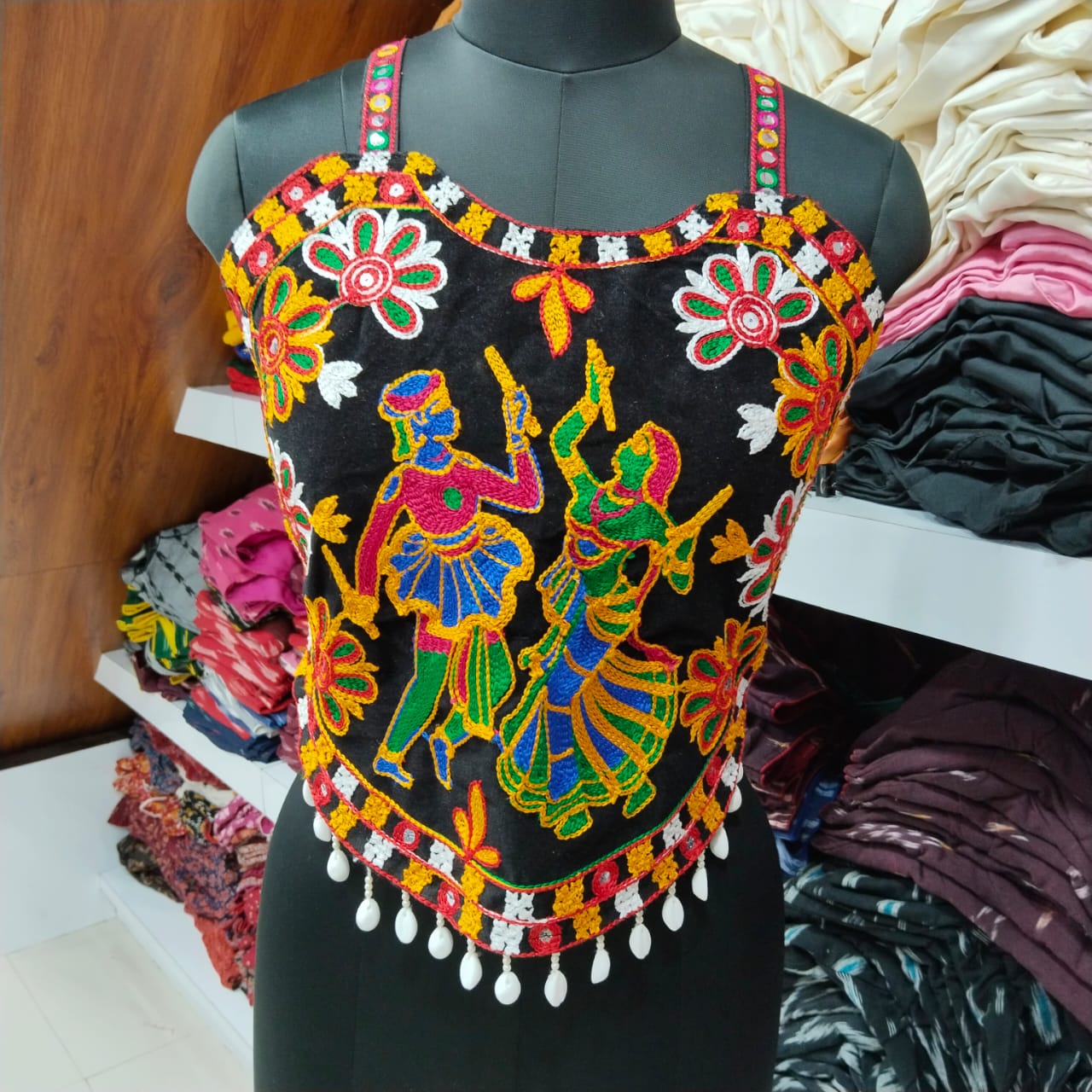 Navratri Special Fancy Kodi Sleevless Blouse