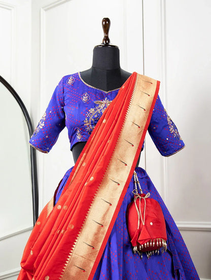 Beautiful Designer South Indian Traditional Paithani Lehenga Choli D.No. 2043 - Anant Exports