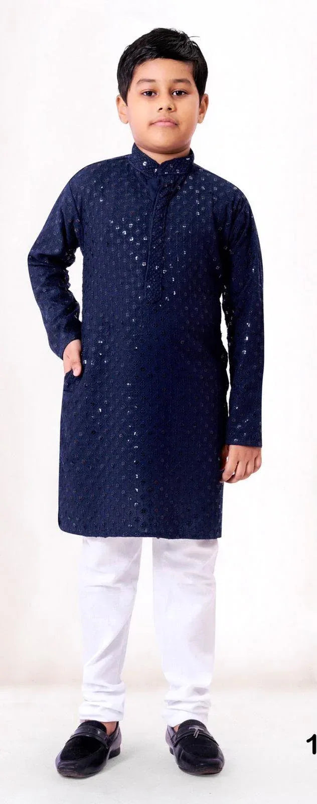 Prince Heavy Chikankari Kids Wear Kurta Pajama - Anant Exports