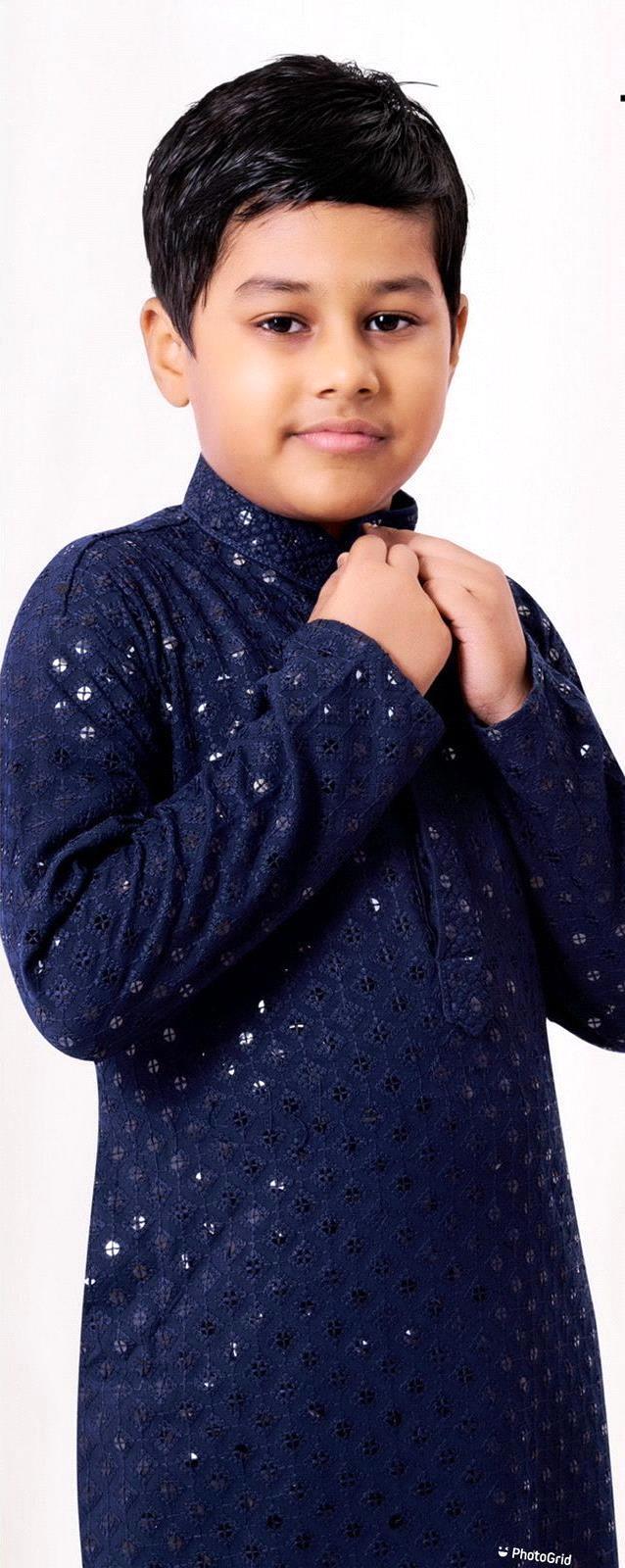Prince Heavy Chikankari Kids Wear Kurta Pajama - Anant Exports