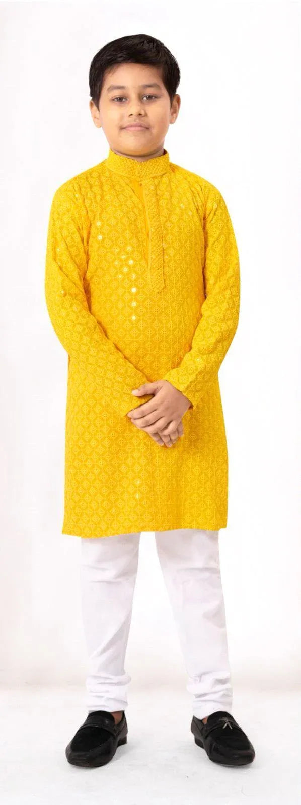 Prince Heavy Chikankari Kids Wear Kurta Pajama - Anant Exports