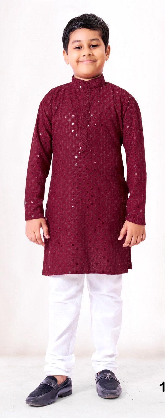 Prince Heavy Chikankari Kids Wear Kurta Pajama