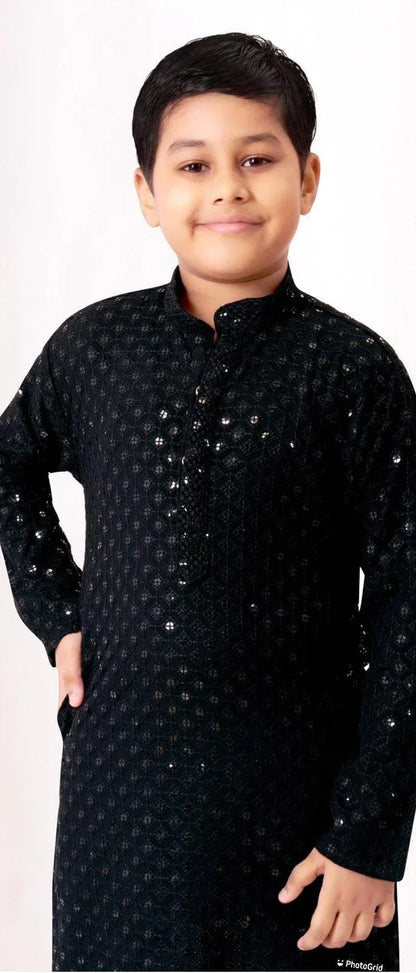 Prince Heavy Chikankari Kids Wear Kurta Pajama - Anant Exports