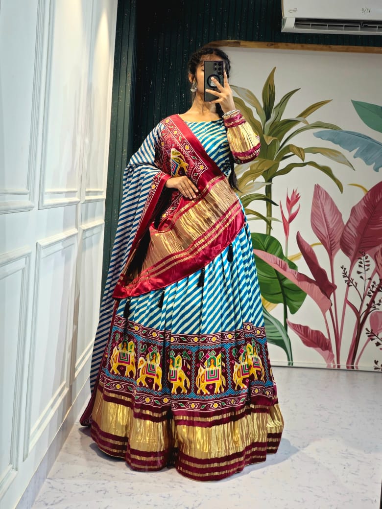 Navratri Wear Gaji Silk Lehenga Choli