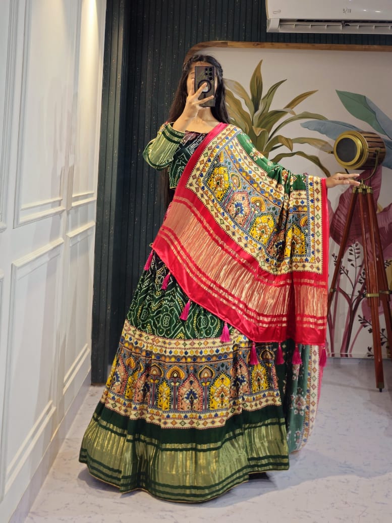 Navratri Wear Gaji Silk Lehenga Choli