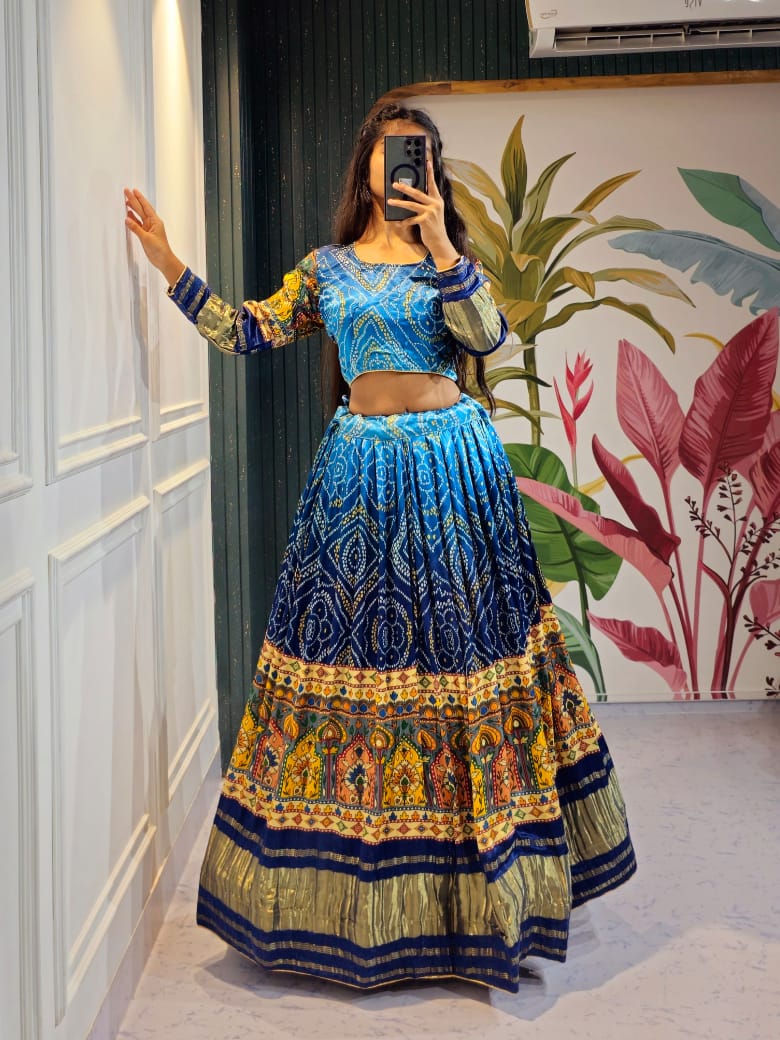 Navratri Wear Gaji Silk Lehenga Choli