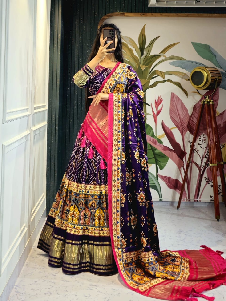 Navratri Wear Gaji Silk Lehenga Choli