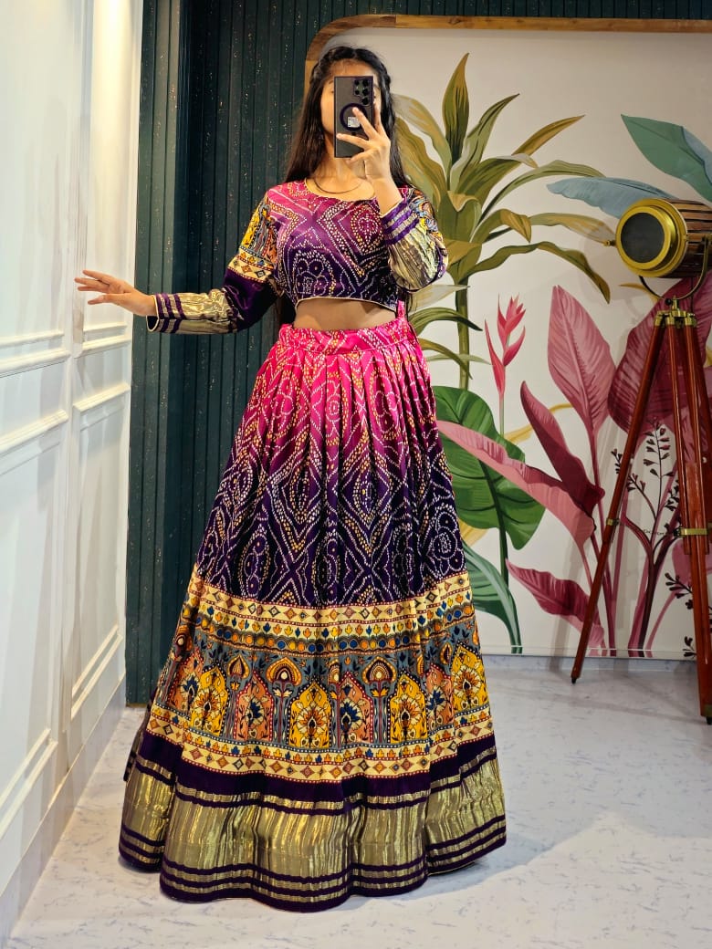 Navratri Wear Gaji Silk Lehenga Choli