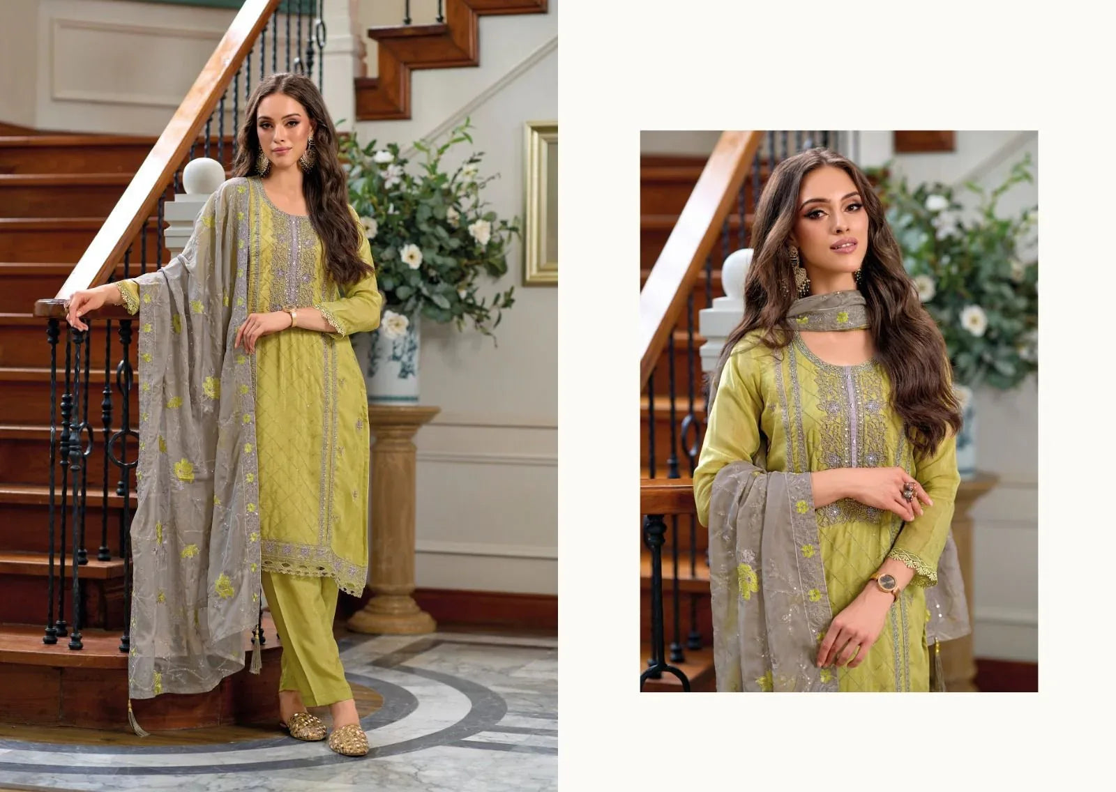 Zaveri Hasrat Wedding Wear Readymade Suit D.No. 1252 - Anant Exports