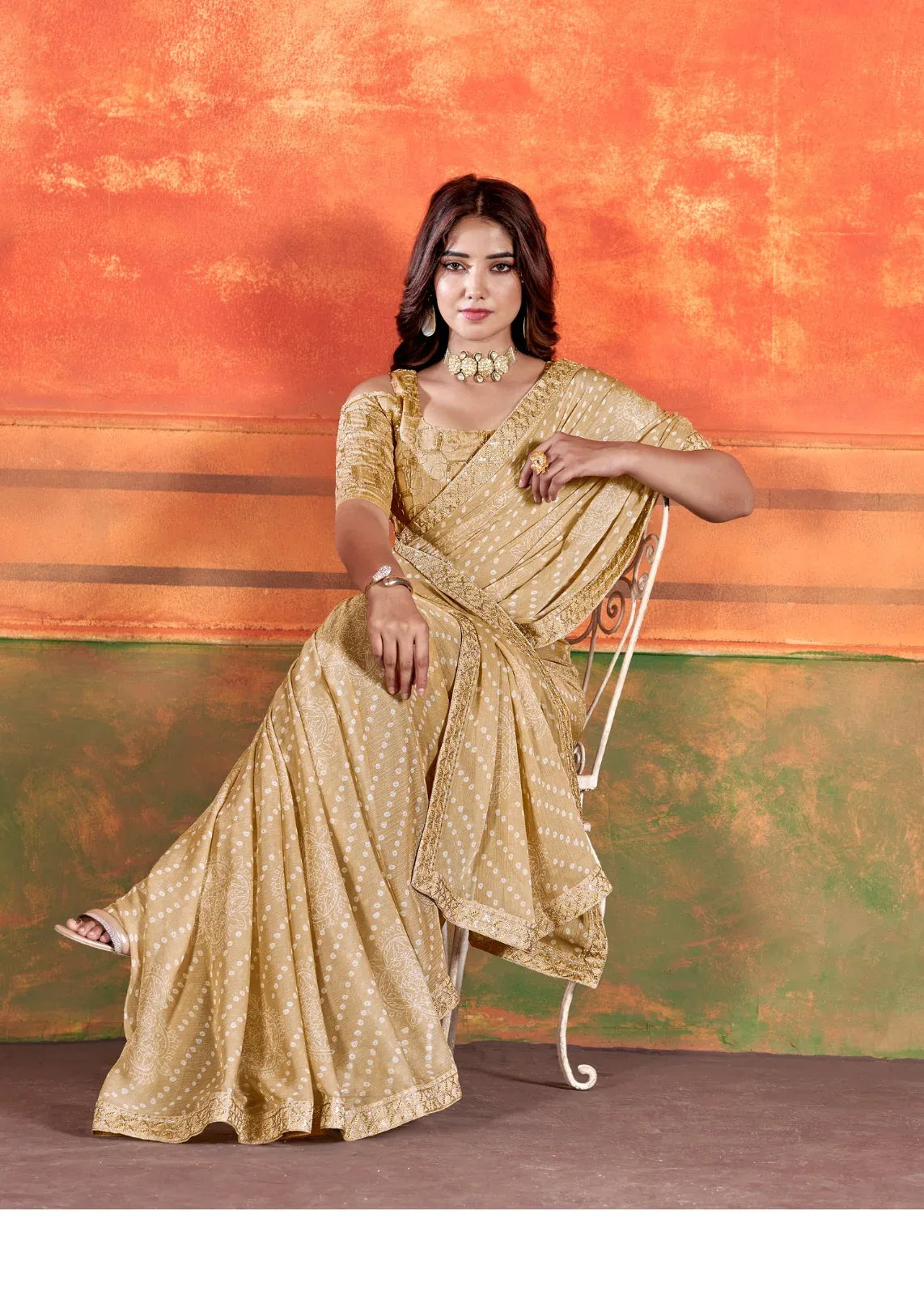 Pihu By Stavan Chiffon Embroidery Saree D.No. 104 - Anant Exports