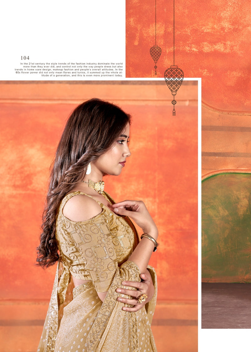 Pihu By Stavan Chiffon Embroidery Saree D.No. 104