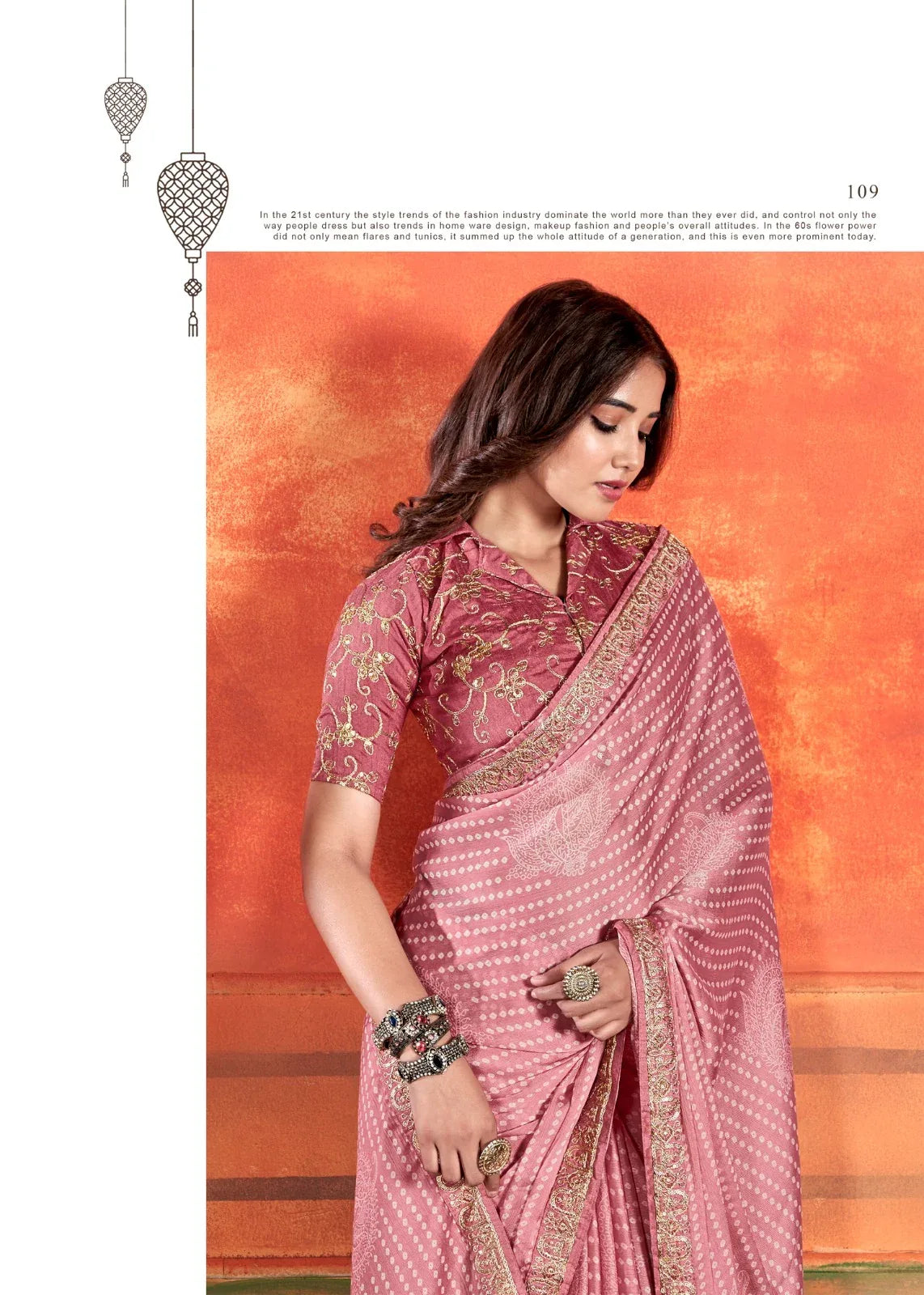 Pihu By Stavan Chiffon Embroidery Saree D.No. 109 - Anant Exports