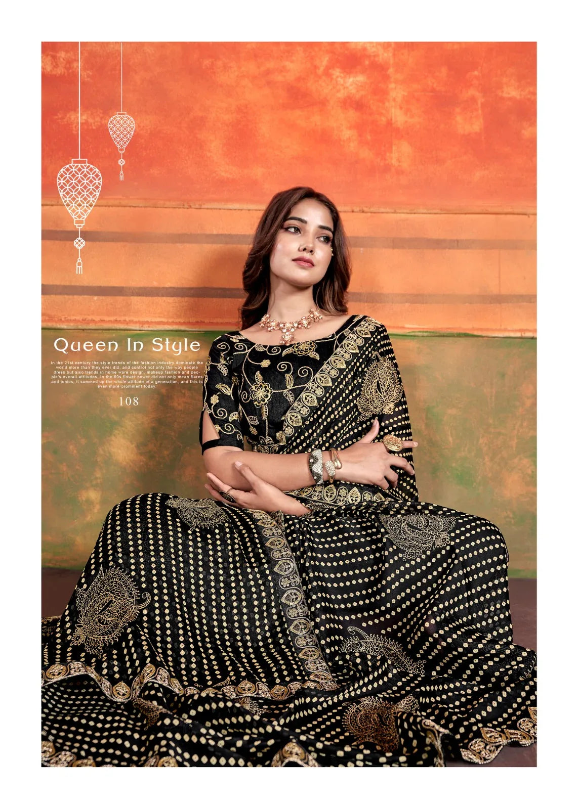 Pihu By Stavan Chiffon Embroidery Saree D.No. 108 - Anant Exports