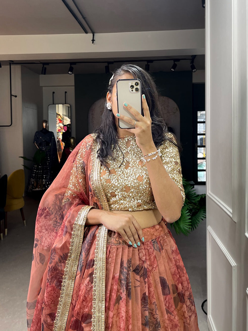 Party Wear Printed Lehenga D.No. 1010