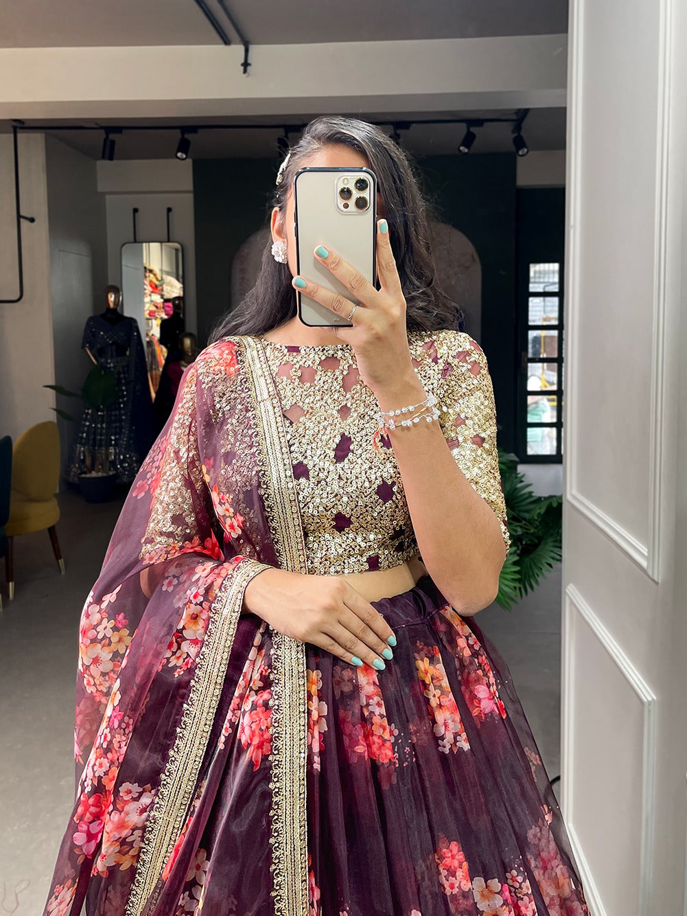 Party Wear Printed Lehenga D.No. 1010