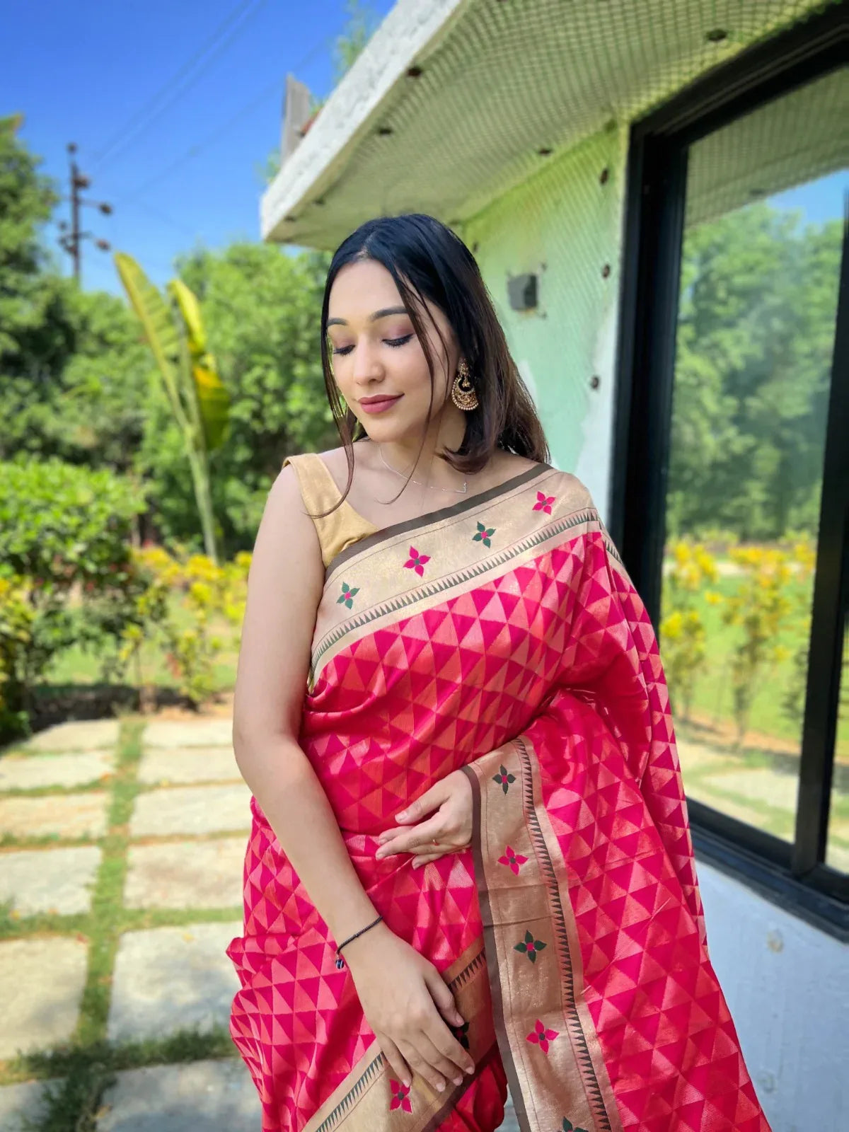 Pure soft banarasi paithani silk saree