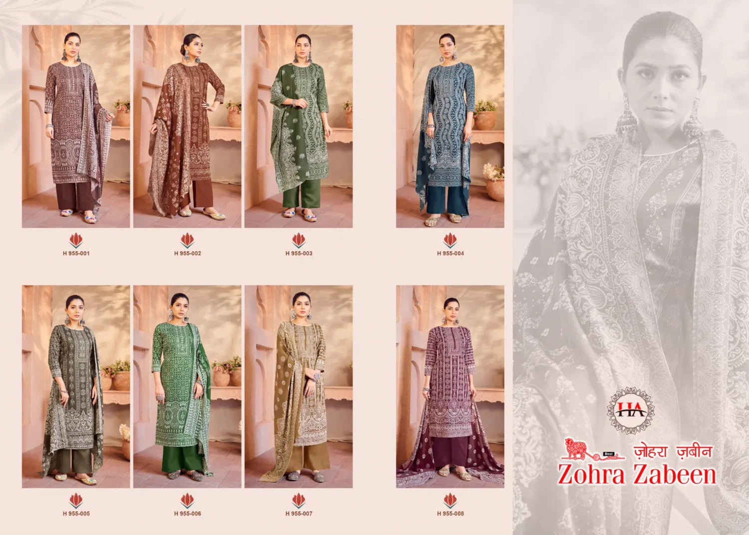 Zohra Zabeen Pure Pashmina Spun Digital Print Suit (395x08)