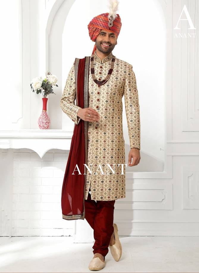 Wedding Wear Sherwani Suit D.No.14091