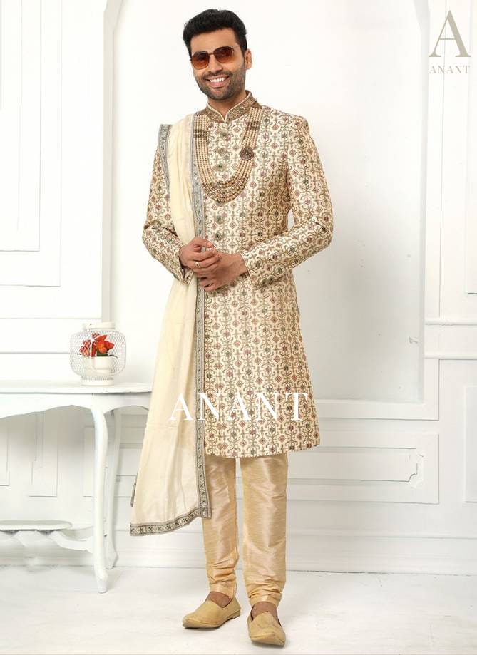 Wedding Wear Sherwani Suit D.No.14091