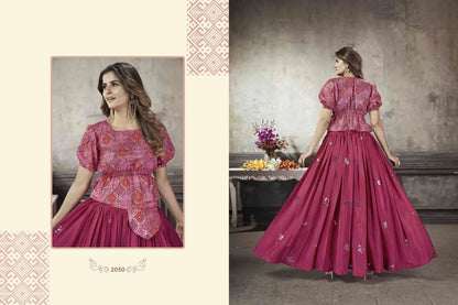 Party Wear Designer Crop top Style Lehenga Choli Frill &amp; Flare Vol. 5 Design 2050