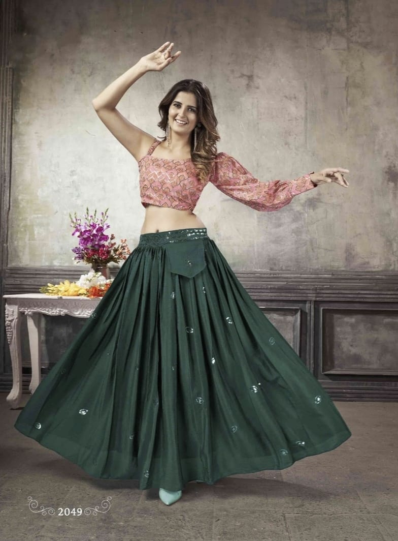 Stylish Crop Top Party Wear Fashion Crop Top Lehenga Party Wear