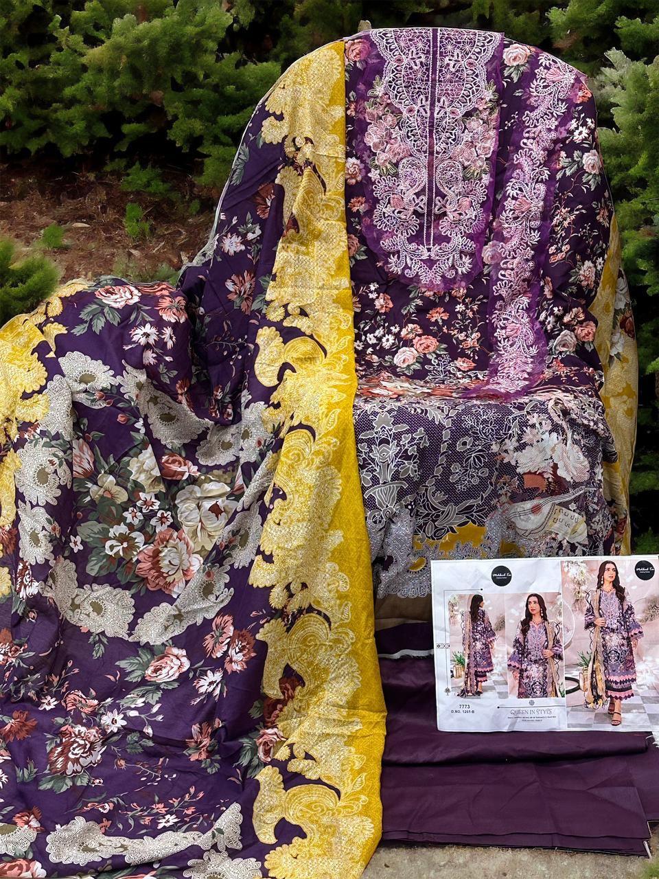Beautiful Designer Pure Cotton Pakistani Suit D.No.1261
