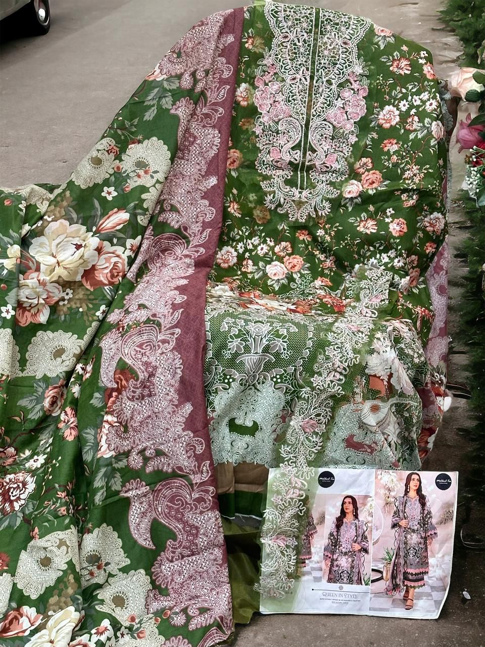 Beautiful Designer Pure Cotton Pakistani Suit D.No.1261