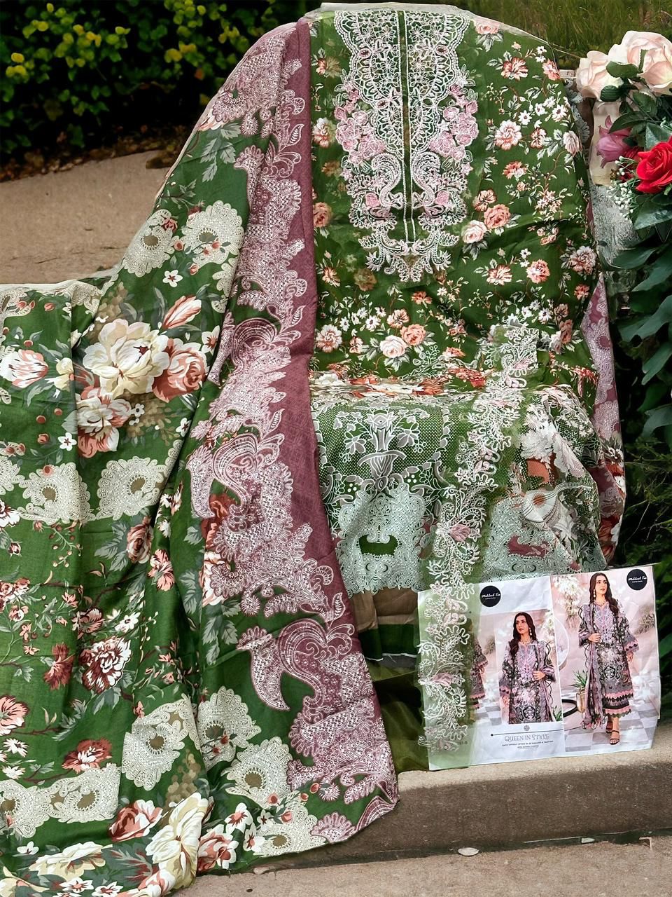 Beautiful Designer Pure Cotton Pakistani Suit D.No.1261