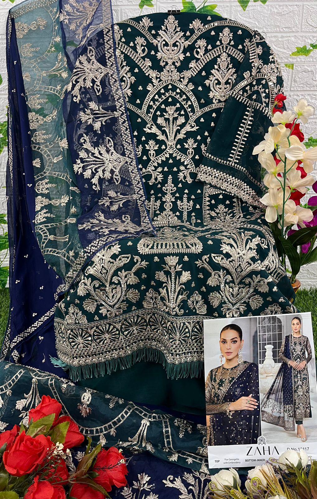 Zaha Aaeesha Vol-2 Designer Pakistani Suit D.No. 10117