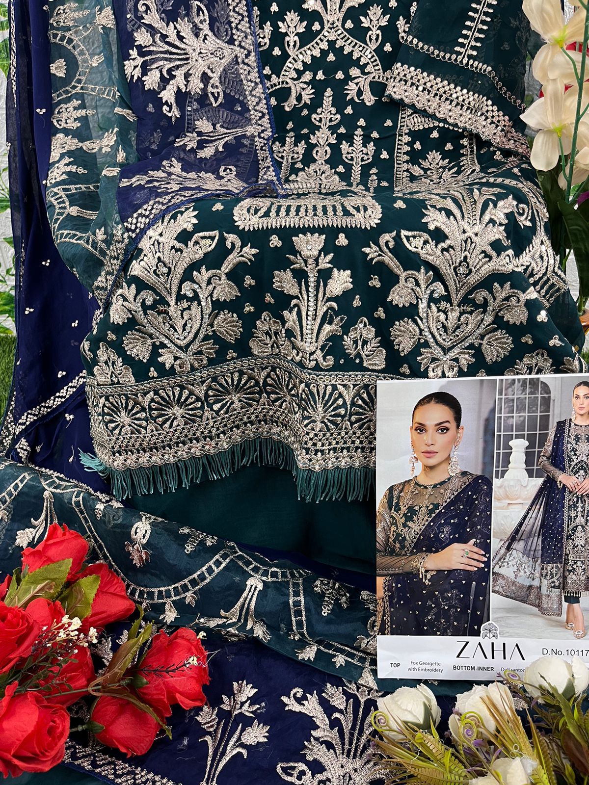 Zaha Aaeesha Vol-2 Designer Pakistani Suit D.No. 10117