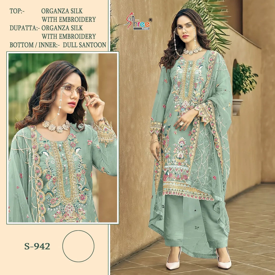 Shree Fab Presents Designer Pakistani Suit D.No. S-942-A