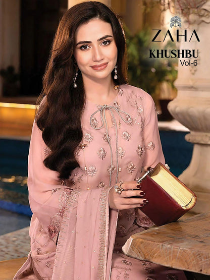 Zaha Khushbu Vol-6 Designer Pakistani Suit D.No.10149