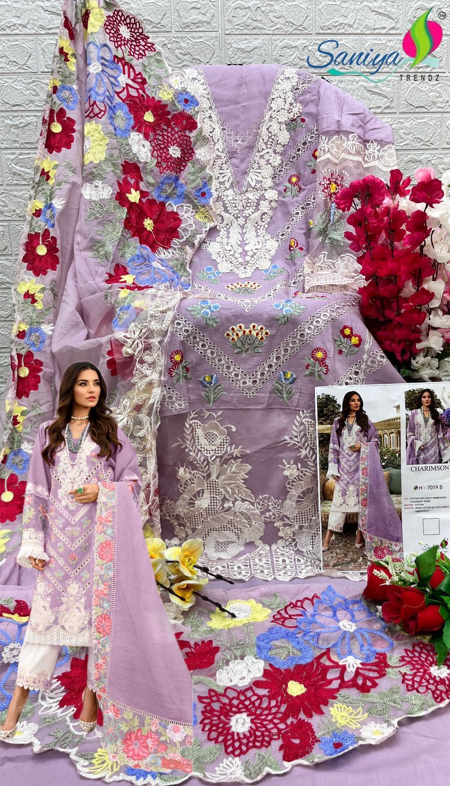 Charimson Vol-1 Designer Pakistani Suit D.No. 7019