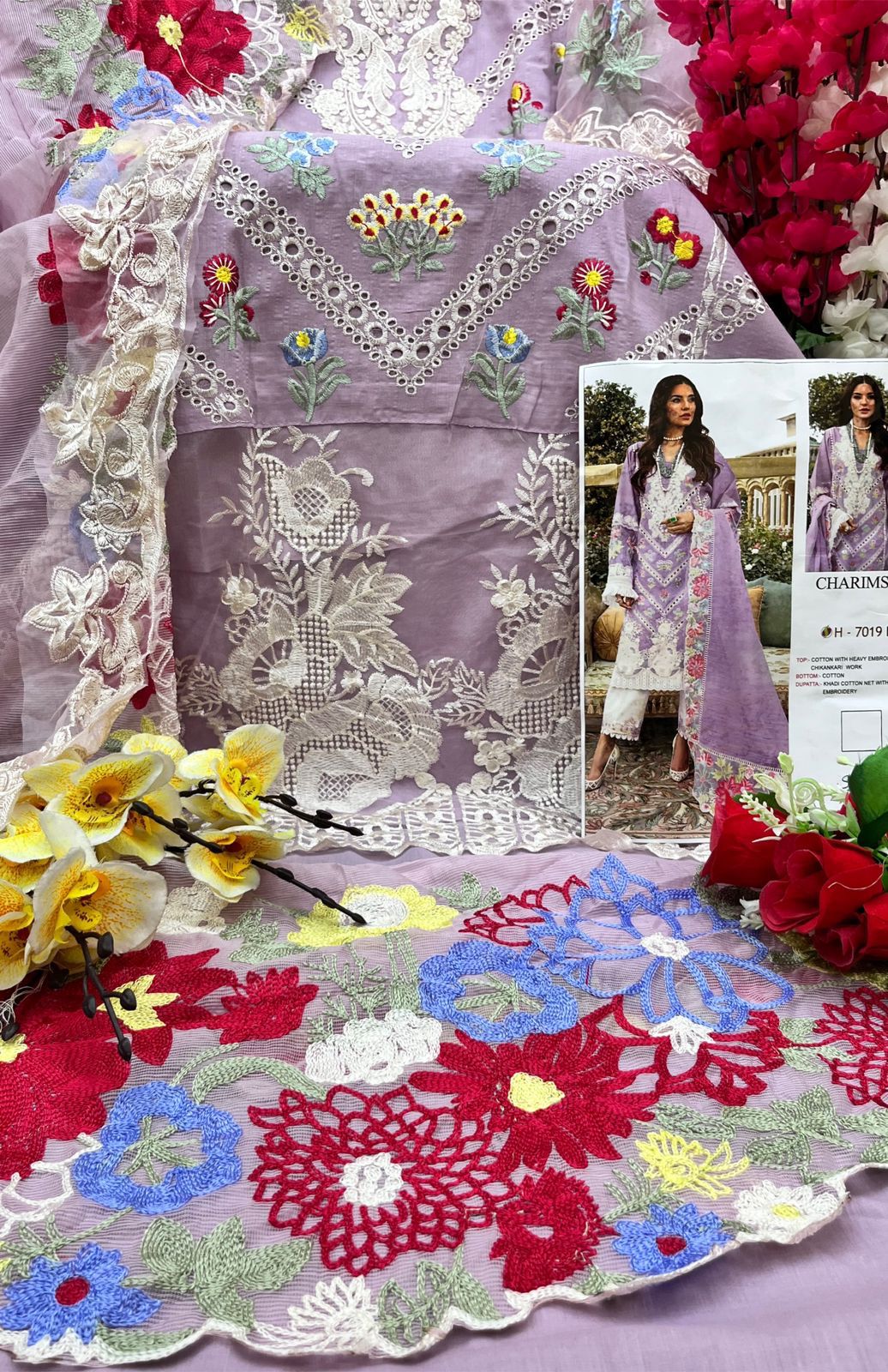 Charimson Vol-1 Designer Pakistani Suit D.No. 7019