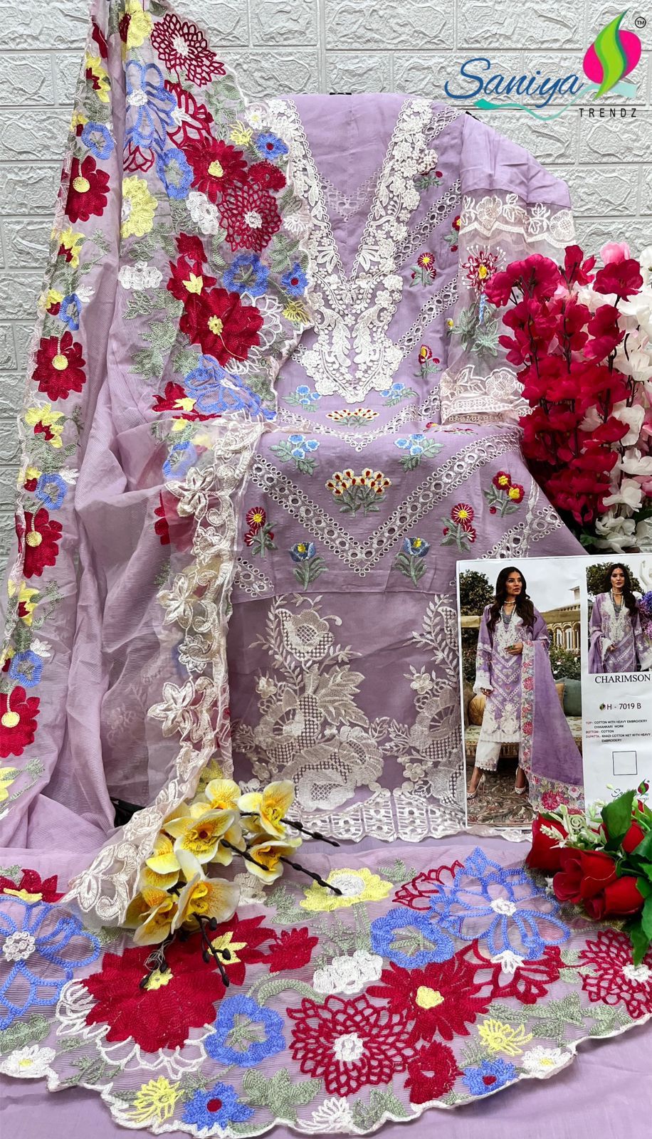 Charimson Vol-1 Designer Pakistani Suit D.No. 7019