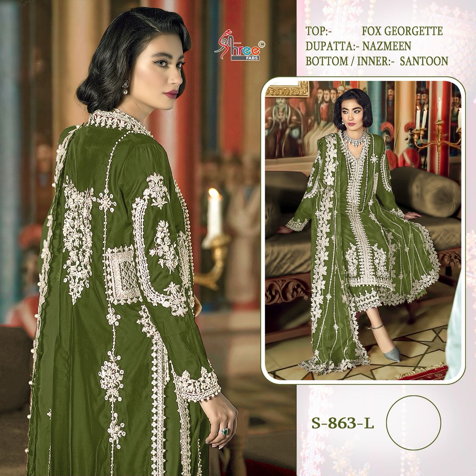 Shree Fab Presents S-863-L Designer Pakistani Suit