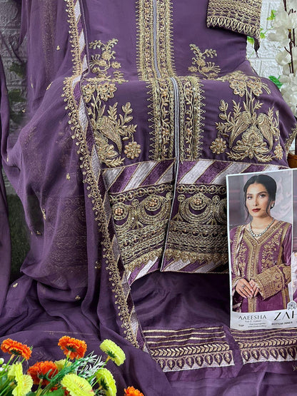 Zaha Aaeesha Vol-2 Designer Pakistani Salwar Suit D.No.10119-E