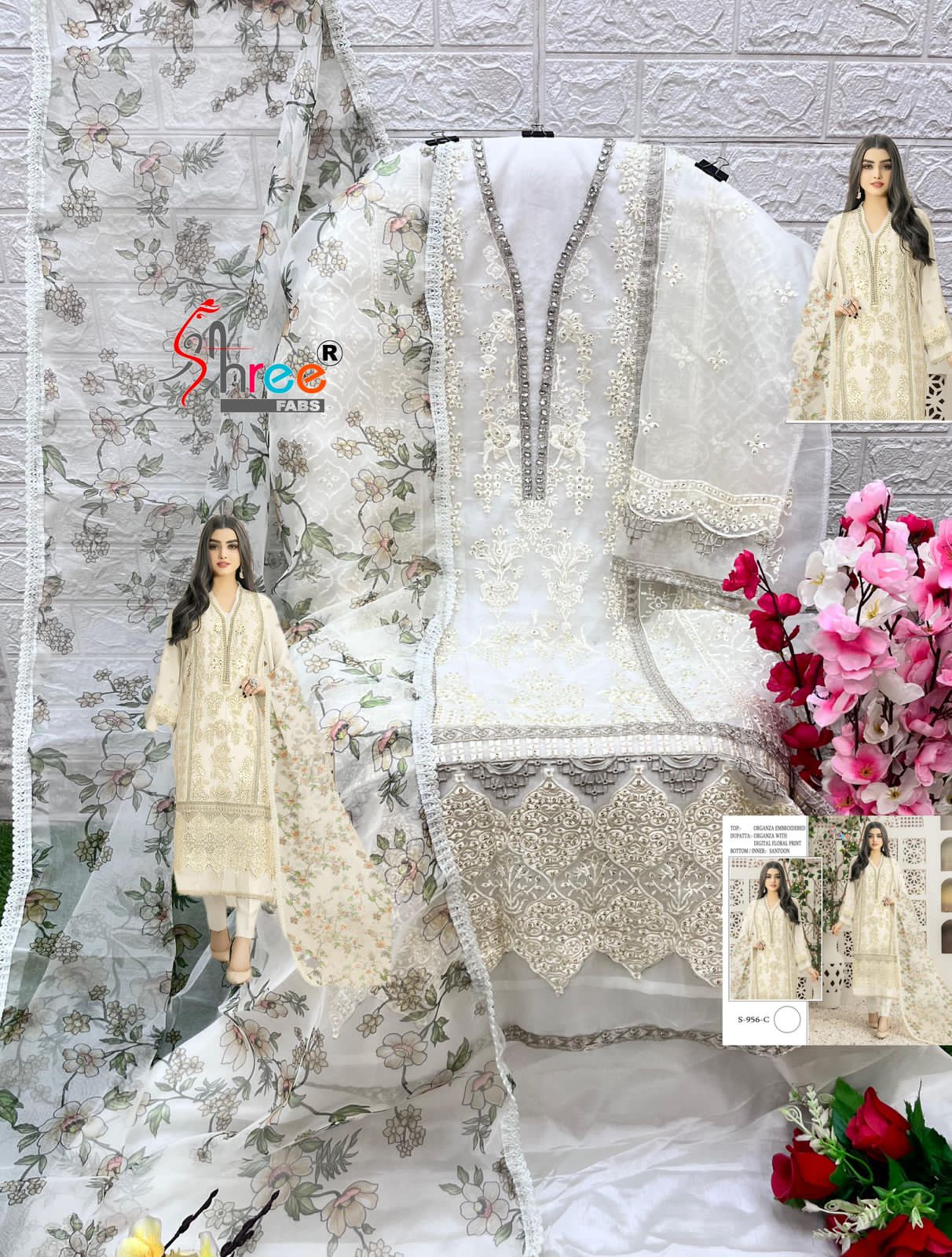 Shree Fab Designer Pakistani Salwar Suit D.No. S-956-C