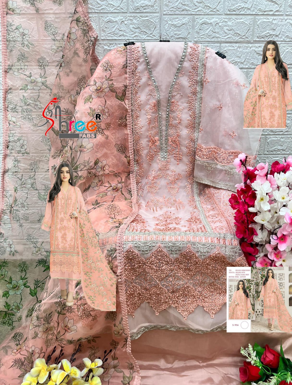 Shree Fab Designer Pakistani Salwar Suit D.No. S-956-A