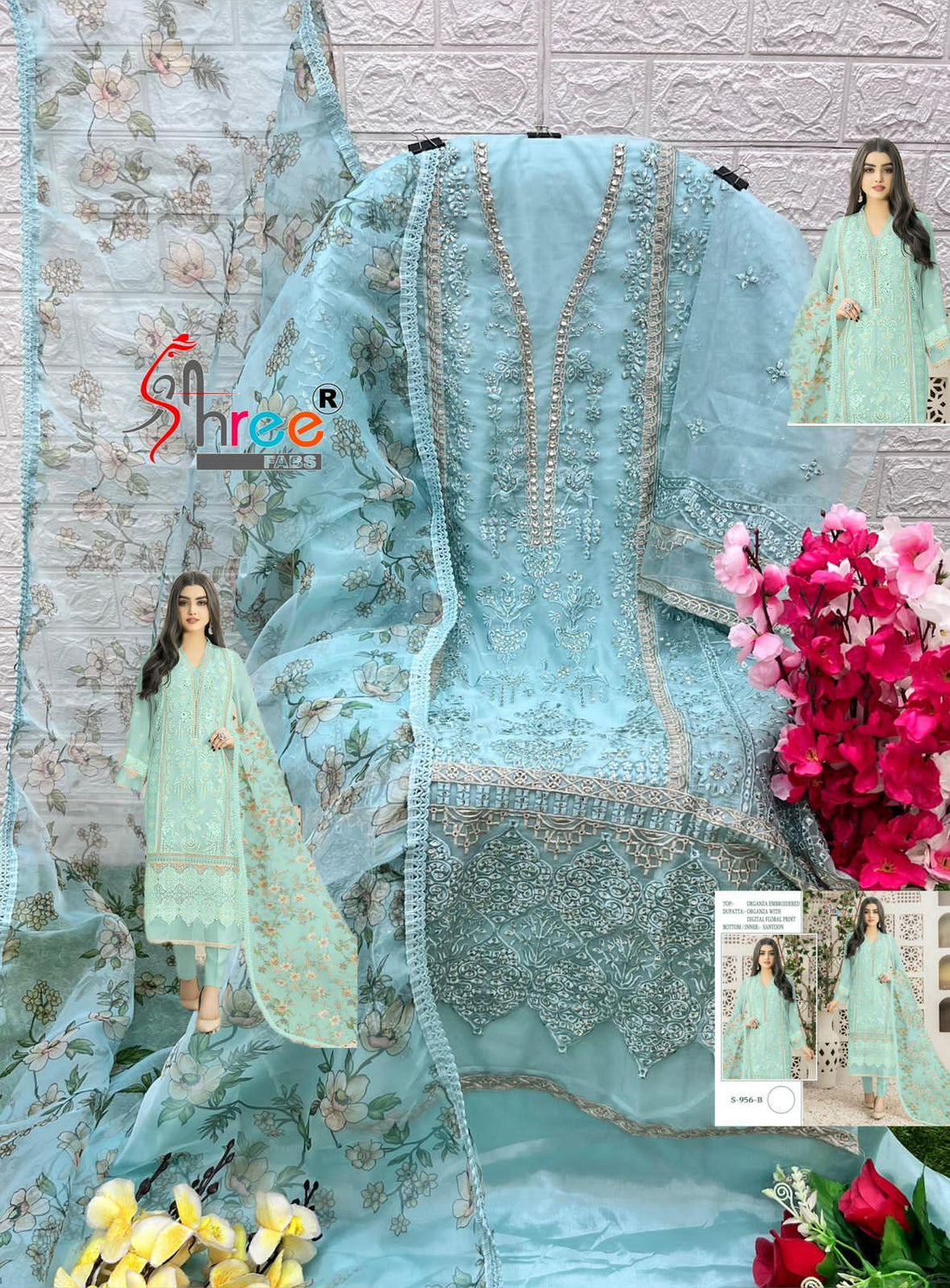 Shree Fab Designer Pakistani Salwar Suit D.No. S-956-B