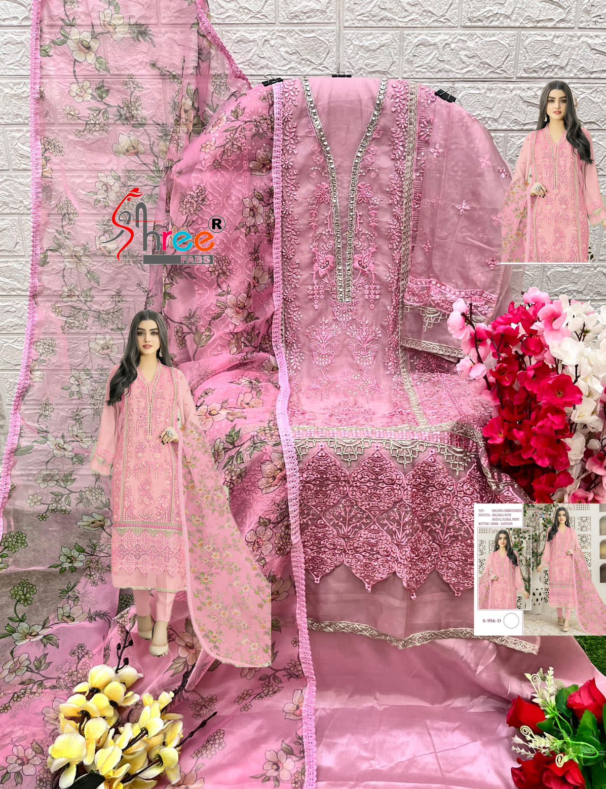Shree Fab Designer Pakistani Salwar Suit D.No. S-956-D
