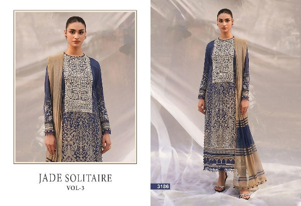 Shree Fab Jade Solitaire Vol-3 Designer Pakistani Suit D.No.3186