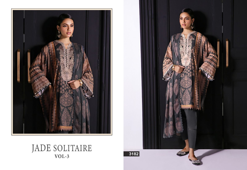 Shree Fab Jade Solitaire Vol-3 Designer Pakistani Suit D.No.3182