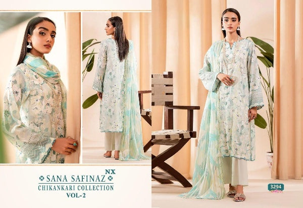 Sana Safinaz Chikankari Vol-2 Pure Cotton Suit D.No.3294